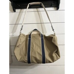 Canvas Tote Bag Blue Tan‎ Canvas Bag Machine Lincolnville, Maine Large